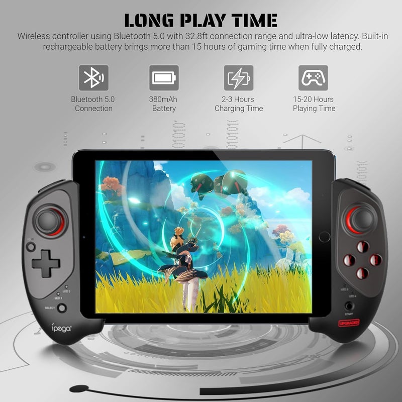 arVin Gaming Controller for iPad/iPad Mini/iPad Air, iPhone 15/14/13/12, iOS, Tablet Android Gamepad for Samsung Galaxy Tab, HUAWEI MatePad, Yoga Tab[within 5-11 inch] PC Game Joystick for COD, Steam - Image 4